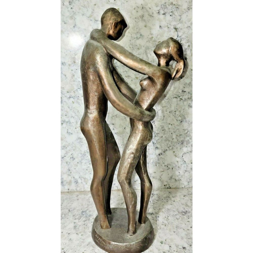 1975 Austin Prod Inc‎ Romance Couple Statue Figure Vintage Embrace Dance 16 Inch